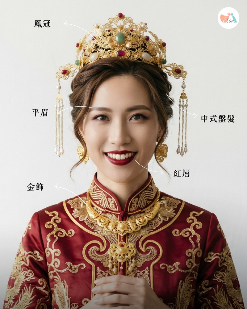 中式秀禾風妝髮